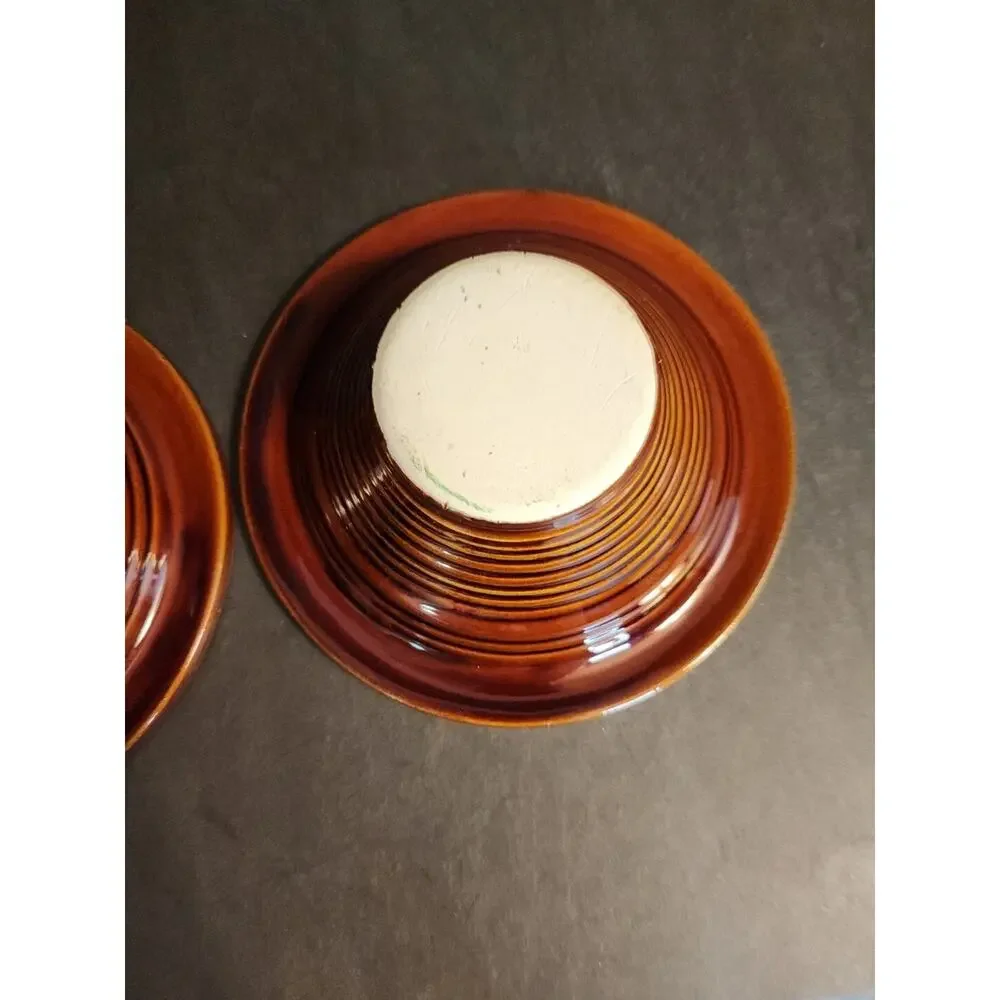 Vtg Apple Baker Hand Thrown Pottery Brown Stoneware 6.5